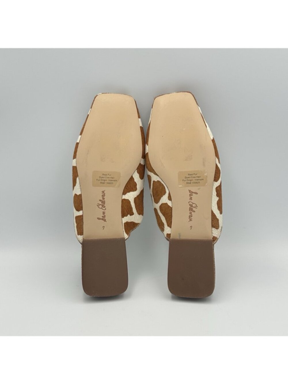 Sam Edelman Brown White Giraffe Print Slide Loafers with Buckle - Picture 9 of 10